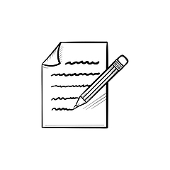 Image showing Take note hand drawn sketch icon.