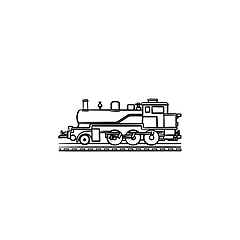 Image showing Locomotive hand drawn outline doodle icon.