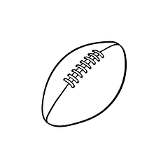 Image showing Rugby ball hand drawn outline doodle icon.