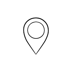 Image showing Location pin hand drawn outline doodle icon.