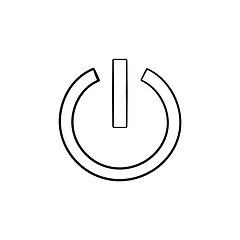 Image showing Power button hand drawn outline doodle icon.