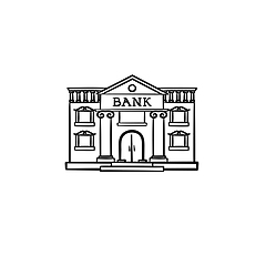 Image showing Bank hand drawn outline doodle icon.