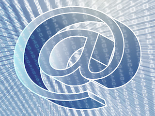 Image showing At internet symbol data transfer