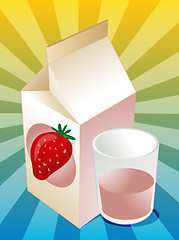 Image showing Strawberry milk