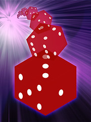 Image showing Rolling red dice illustration