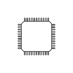 Image showing Computer chip hand drawn outline doodle icon.
