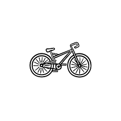 Image showing Bicycle hand drawn outline doodle icon.