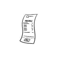 Image showing Receipt hand drawn outline doodle icon.