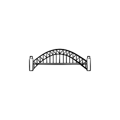 Image showing Bridge hand drawn outline doodle icon.