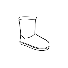 Image showing Soft boot hand drawn outline doodle icon.