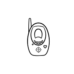 Image showing Radio baby monitor hand drawn outline doodle icon.