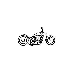 Image showing Motorcycle hand drawn outline doodle icon.