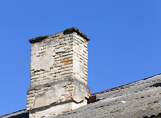 Image showing Old brick chimneys