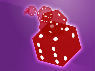 Image showing Rolling red dice illustration