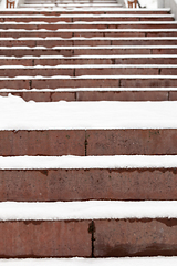 Image showing Steps under the snow