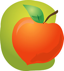 Image showing Peach fruit illustration