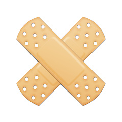 Image showing typical plaster cross symbol with clipping path