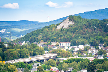 Image showing aerial view of the federal road at Siegen Germany