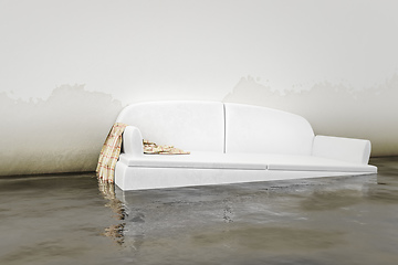 Image showing water damage white sofa