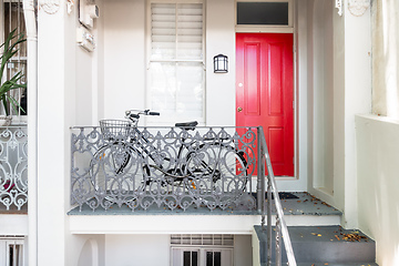 Image showing terrace house with bicycle at Sydney Australia