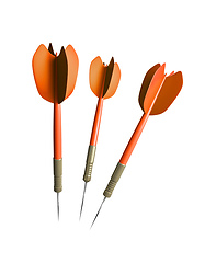 Image showing three orange typical darts arrows