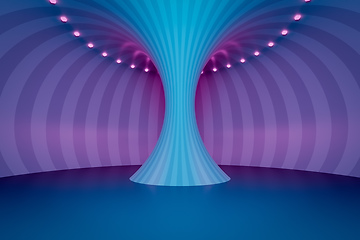 Image showing neon light circles tunnel background