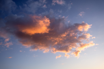 Image showing red sunset cloud background