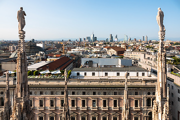 Image showing aerial view over Milan Italy