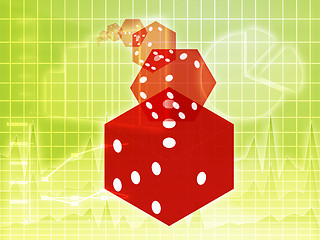 Image showing Rolling red dice illustration