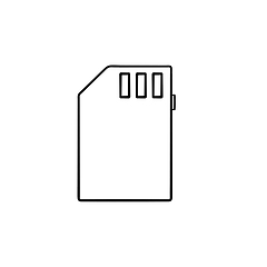 Image showing Memory SD card hand drawn outline doodle icon.