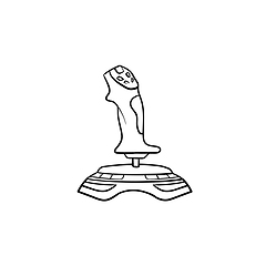 Image showing Joystick hand drawn outline doodle icon.
