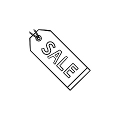 Image showing Sale tag hand drawn outline doodle icon.