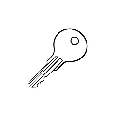 Image showing Key hand drawn outline doodle icon.