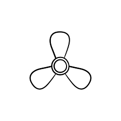 Image showing Boat propeller hand drawn outline doodle icon.