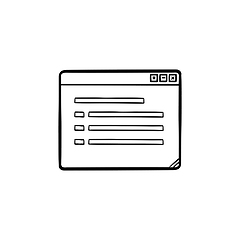 Image showing Open window with document hand drawn outline doodle icon.