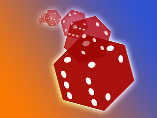 Image showing Rolling red dice illustration