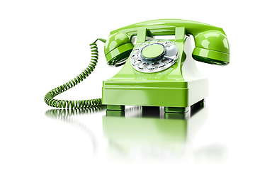 Image showing old green dial-up phone