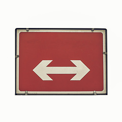 Image showing Vintage looking Direction arrow sign isolated