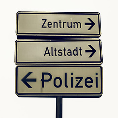 Image showing Vintage looking German traffic sign