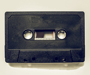 Image showing Vintage looking Black tape cassette