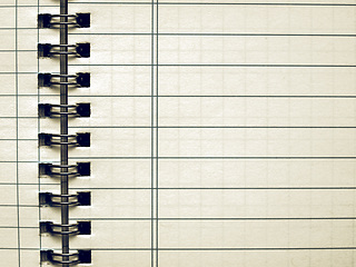 Image showing Vintage looking Blank notebook page