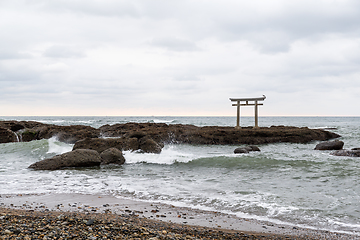 Image showing Oarai isozaki shrine in japan
