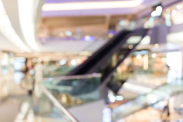Image showing Blurred image of people in shopping mall with bokeh