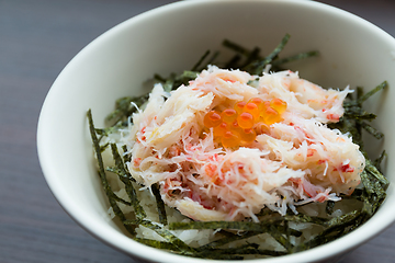 Image showing Fresh Crab meat rice bowl
