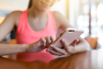 Image showing Woman using mobile phone