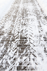 Image showing Pavement in the snow