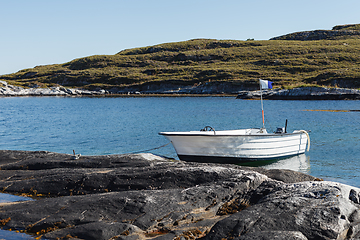 Image showing Beautiful view on boat in norwegian fjords