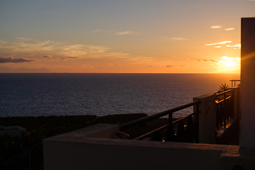 Image showing view on sunset from balcony