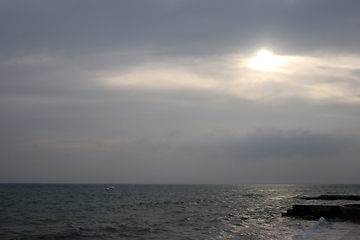 Image showing View of sky and sea few minutes before storm