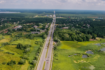 Image showing Aerial view of road in Latvia. 